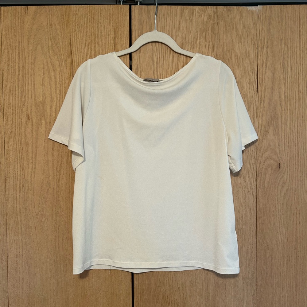 H&M White Boxy Relaxed Short Sleeve Tee